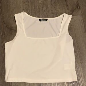 White cropped tank top